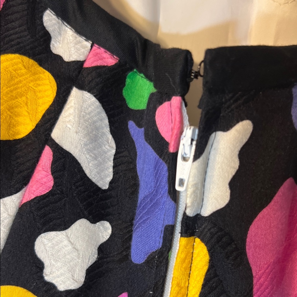 Lillie Rubin Colorful Mosaic Sweetheart Strapless Bow Dress XS 4 Epic Vintage 80 - Picture 7 of 10
